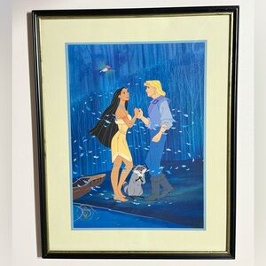 Disney Store 1995 Pocahontas Framed Lithograph | Reflection Scene Art